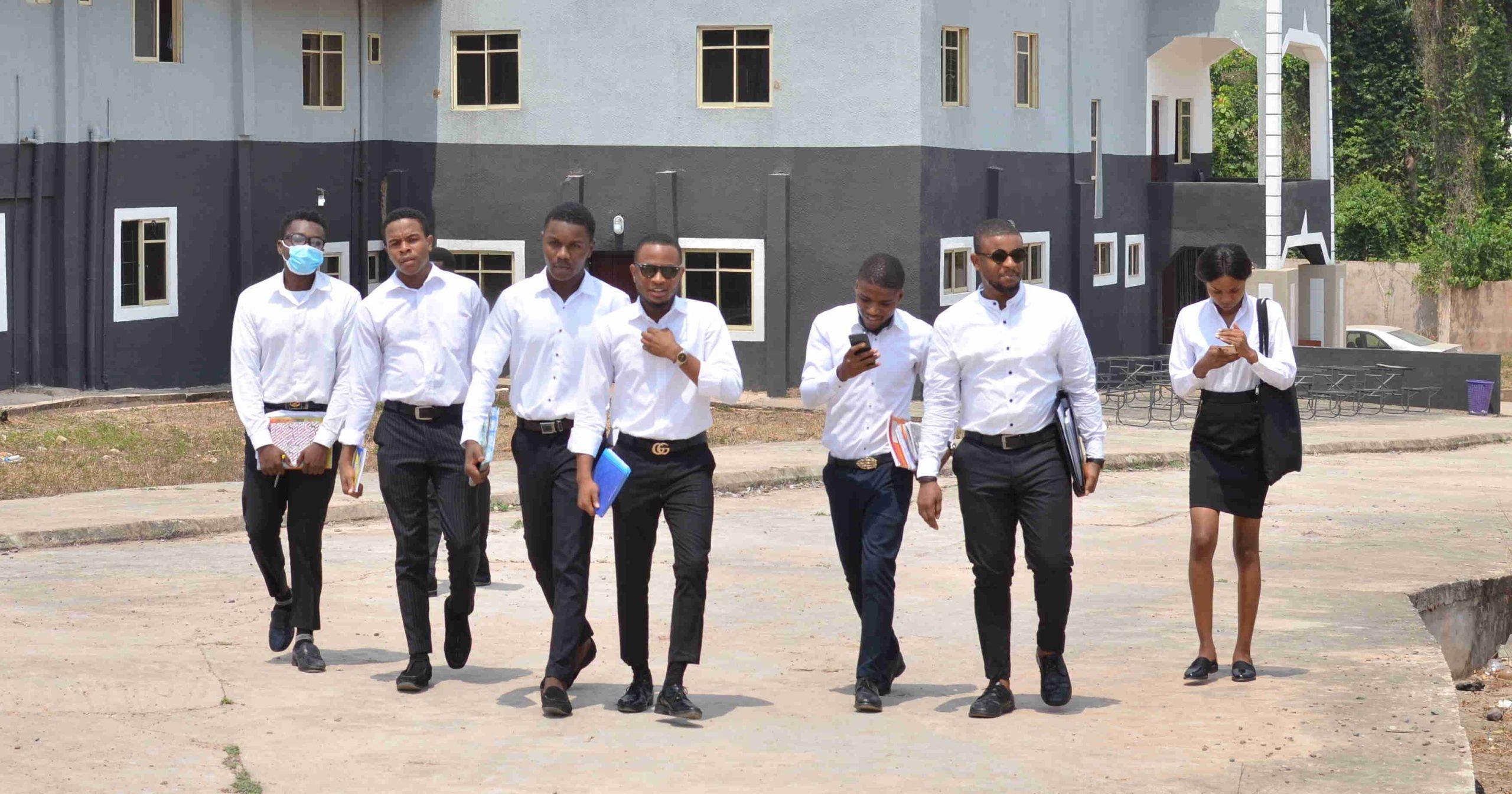 Students on the Godfrey Okoye University campus